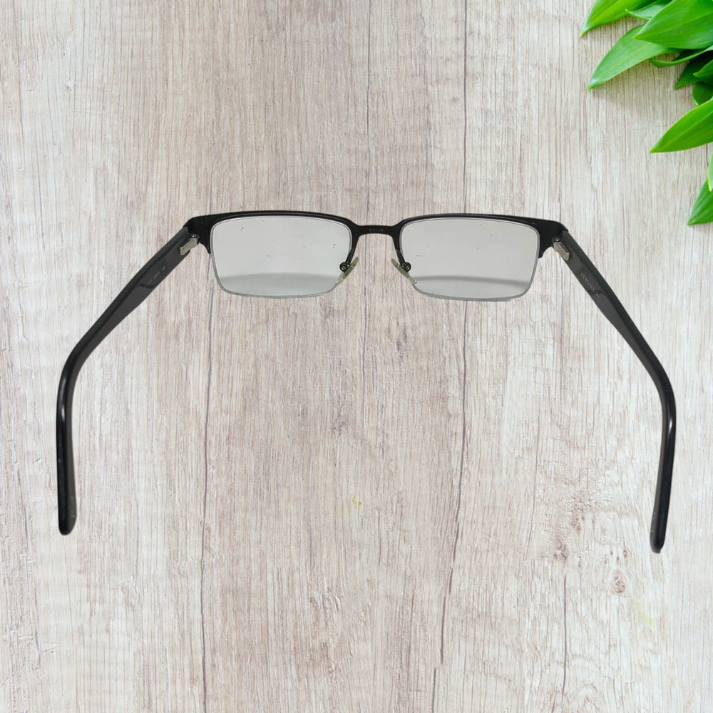 Versace Black Rectangular Half Rim Eyeglasses Fra… - image 3